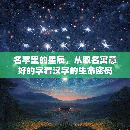 名字里的星辰，从取名寓意好的字看汉字的生命密码