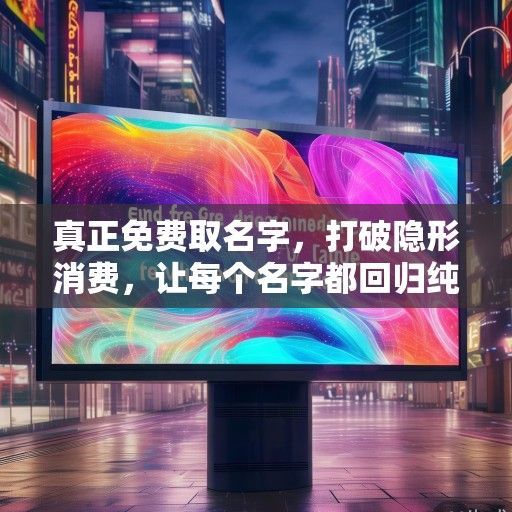 真正免费取名字，打破隐形消费，让每个名字都回归纯粹价值