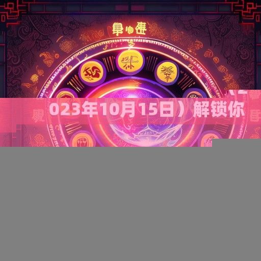 十二生肖今日运势查询(2023年10月15日)解锁你的每日幸运密码 十二生肖今日运势查询(2023年10月15日)解锁你的每日幸运密码
