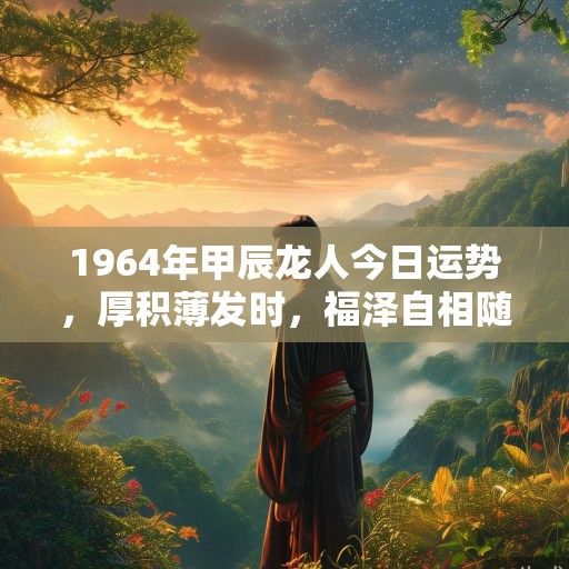 1964年甲辰龙人今日运势,厚积薄发时,福泽自相随 1964年甲辰龙人今日运势,厚积薄发时,福泽自相随