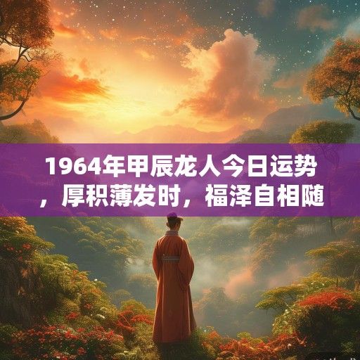 1964年甲辰龙人今日运势,厚积薄发时,福泽自相随 1964年甲辰龙人今日运势,厚积薄发时,福泽自相随